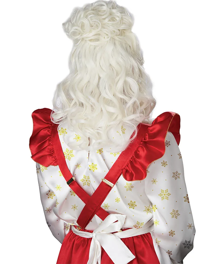 Mrs Claus Cream White Wig and Bun Clip