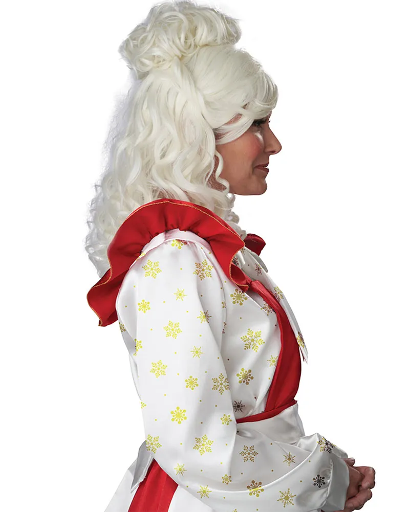 Mrs Claus Cream White Wig and Bun Clip