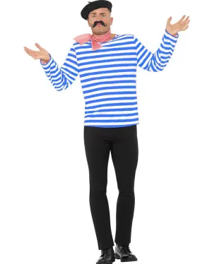 Multi Character Blue and White Striped Plus Size Shirt