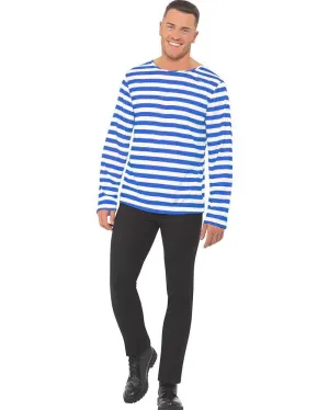 Multi Character Blue and White Striped Shirt