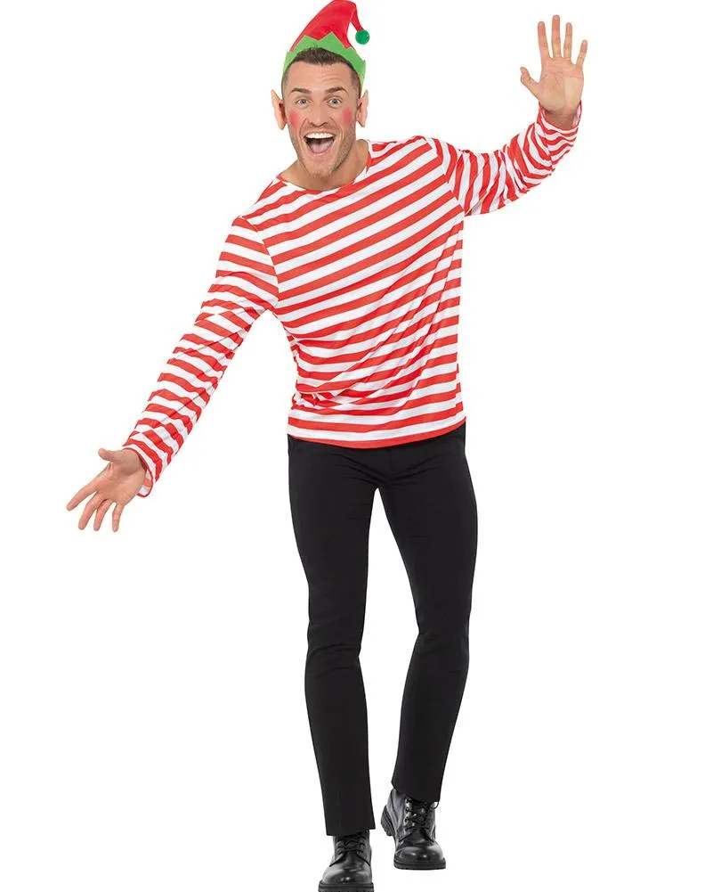 Multi Character Red and White Striped Plus Size Shirt