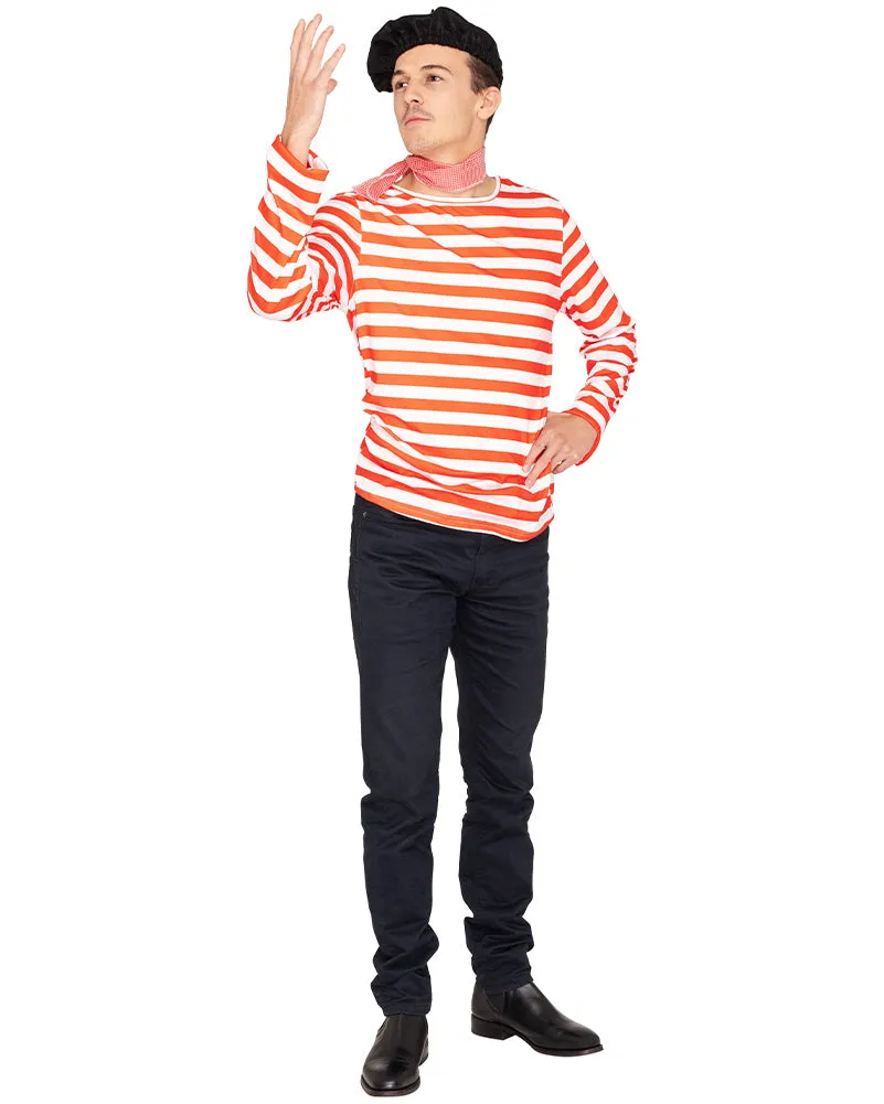 Multi Character Red and White Striped Plus Size Shirt