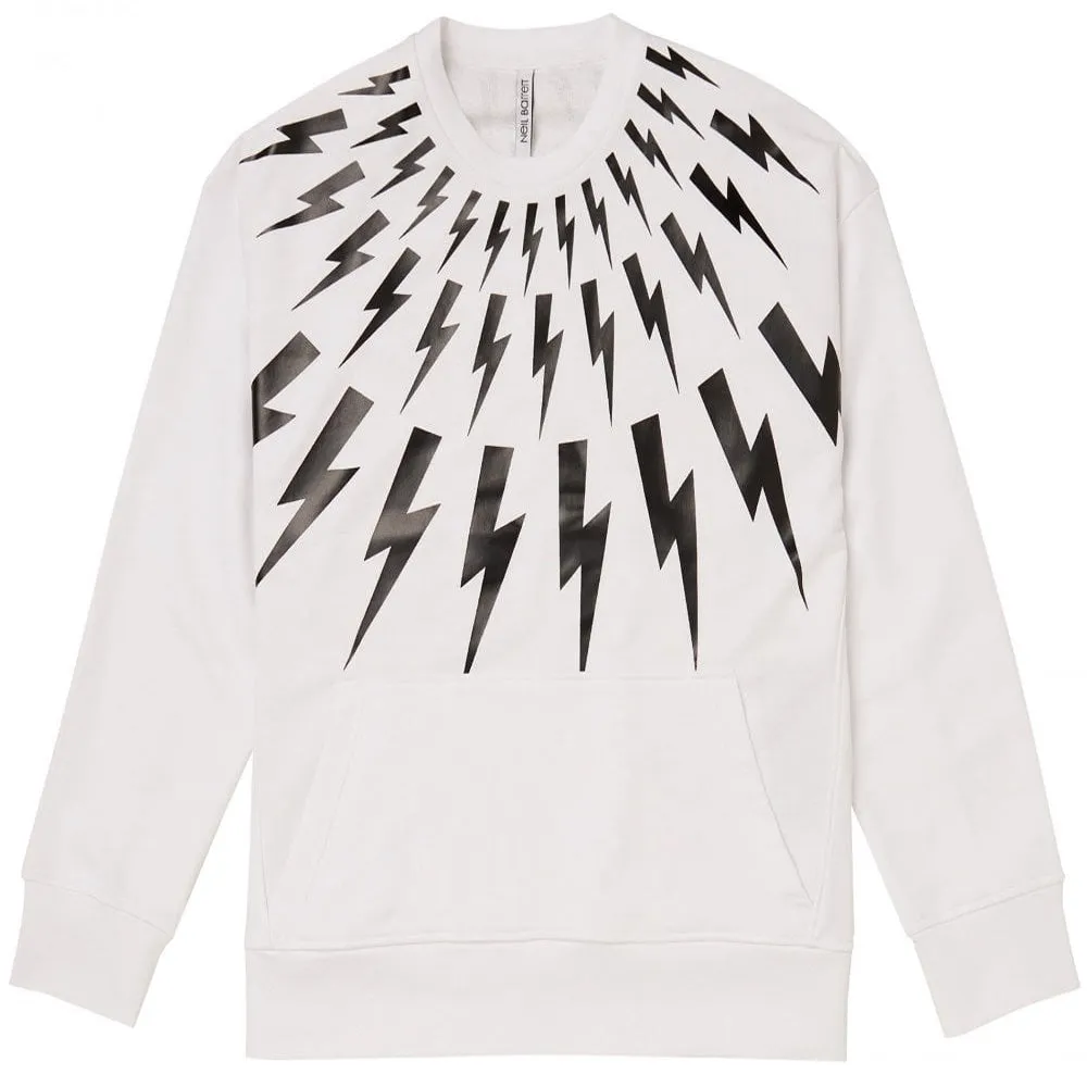 Neil Barrett White Bolt Sweatshirt