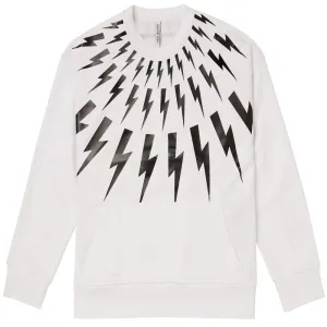 Neil Barrett White Bolt Sweatshirt
