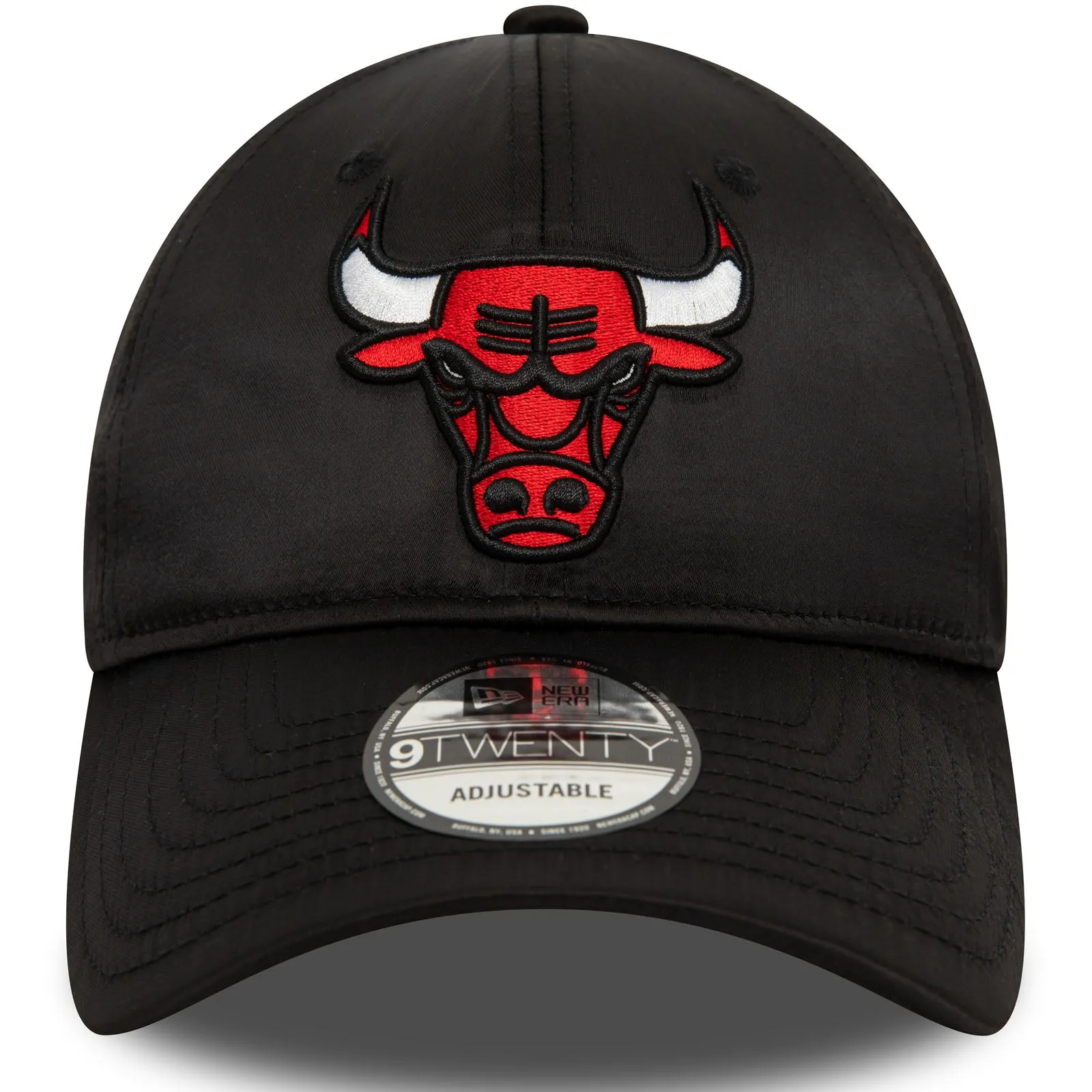 New Era Mens Chicago Bulls NBA Satin 9TWENTY Baseball Cap - Black