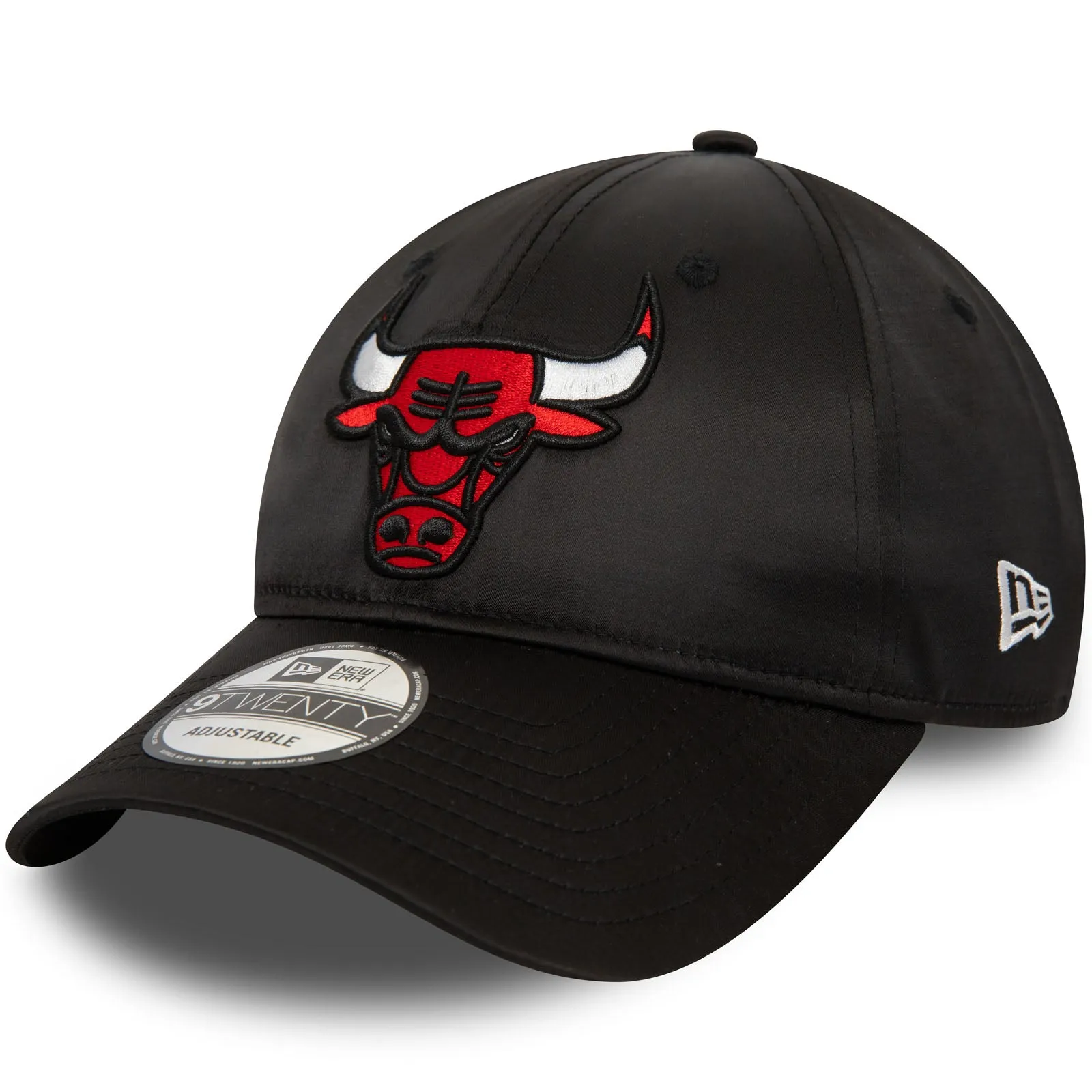 New Era Mens Chicago Bulls NBA Satin 9TWENTY Baseball Cap - Black