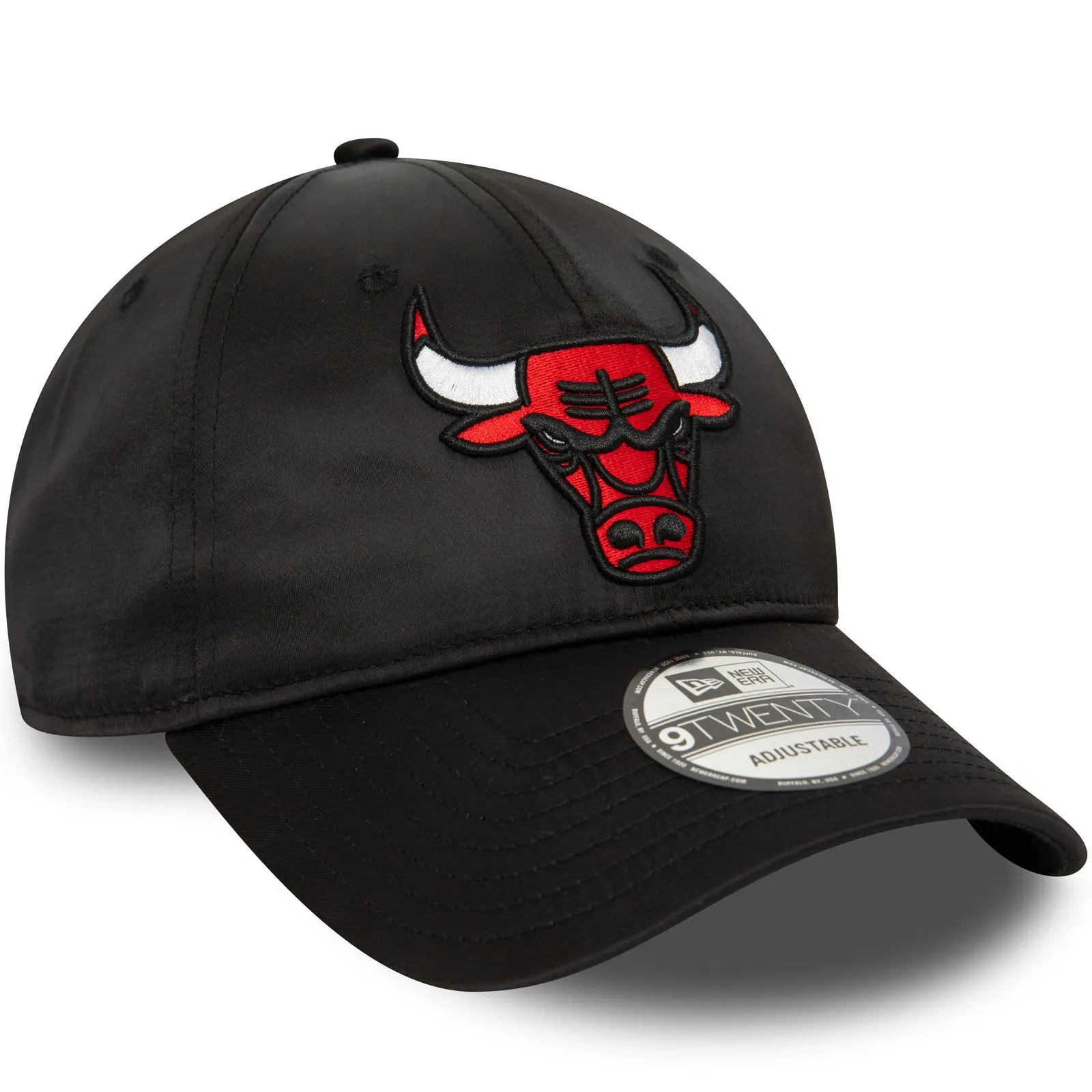 New Era Mens Chicago Bulls NBA Satin 9TWENTY Baseball Cap - Black