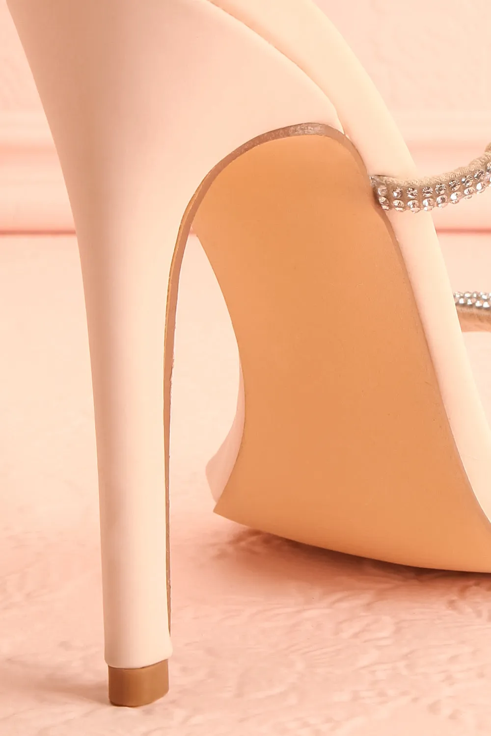 Odessa Beige | Sparkly Heeled Sandals