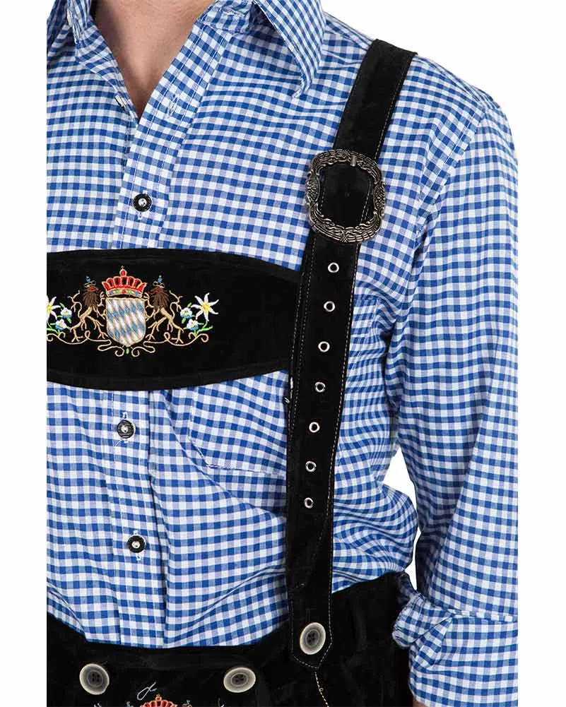 Oskar Deluxe Black Lederhosen Mens Costume