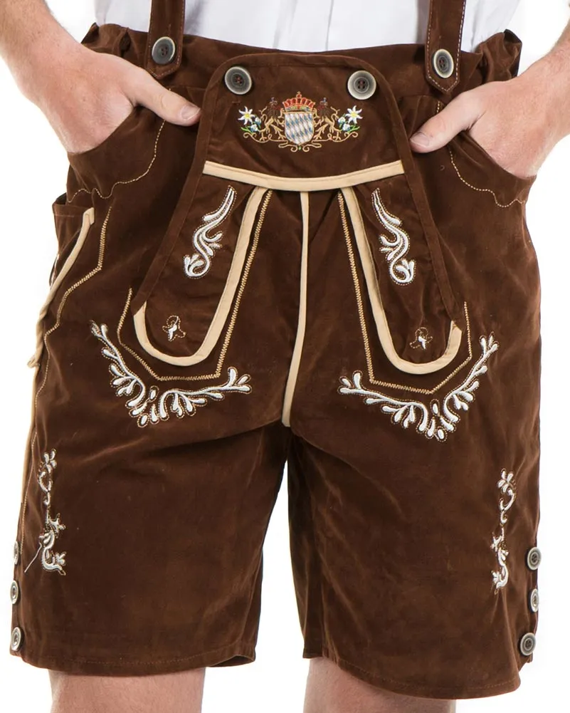 Oskar Deluxe Brown Lederhosen Plus Size Mens Costume