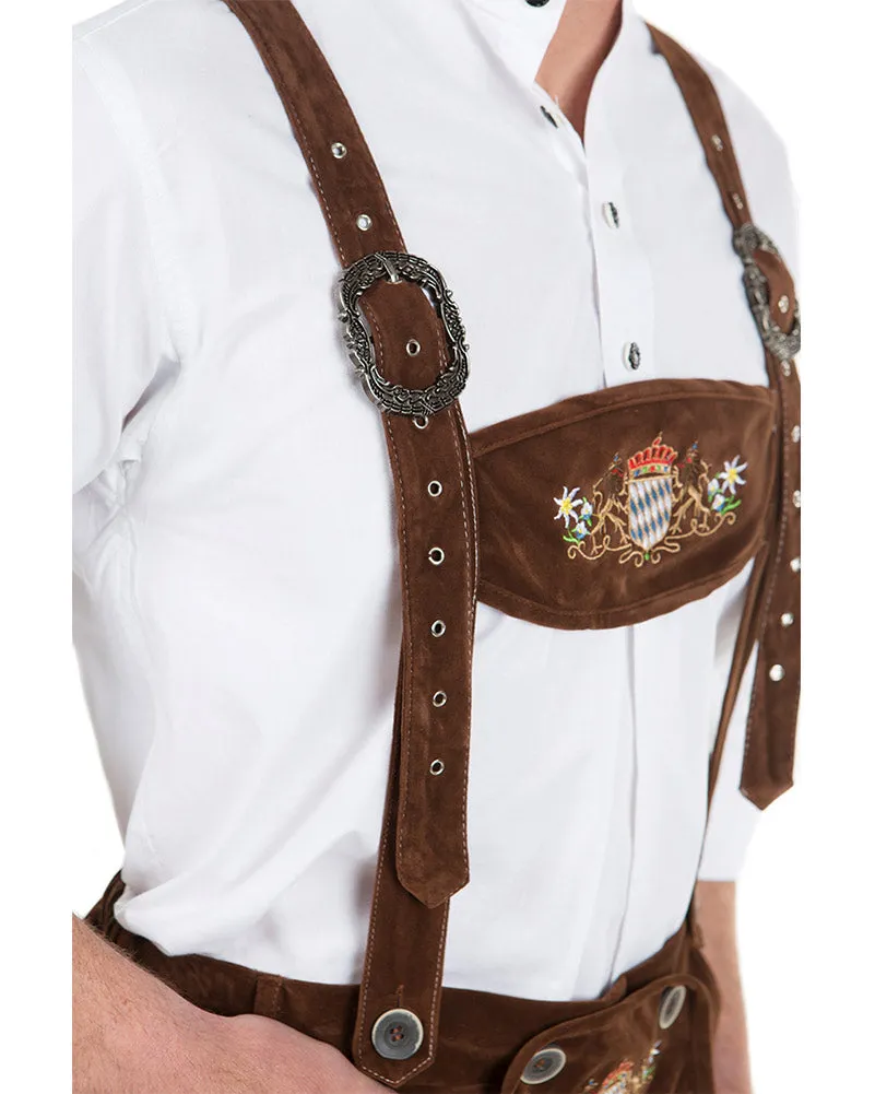 Oskar Deluxe Brown Lederhosen Plus Size Mens Costume