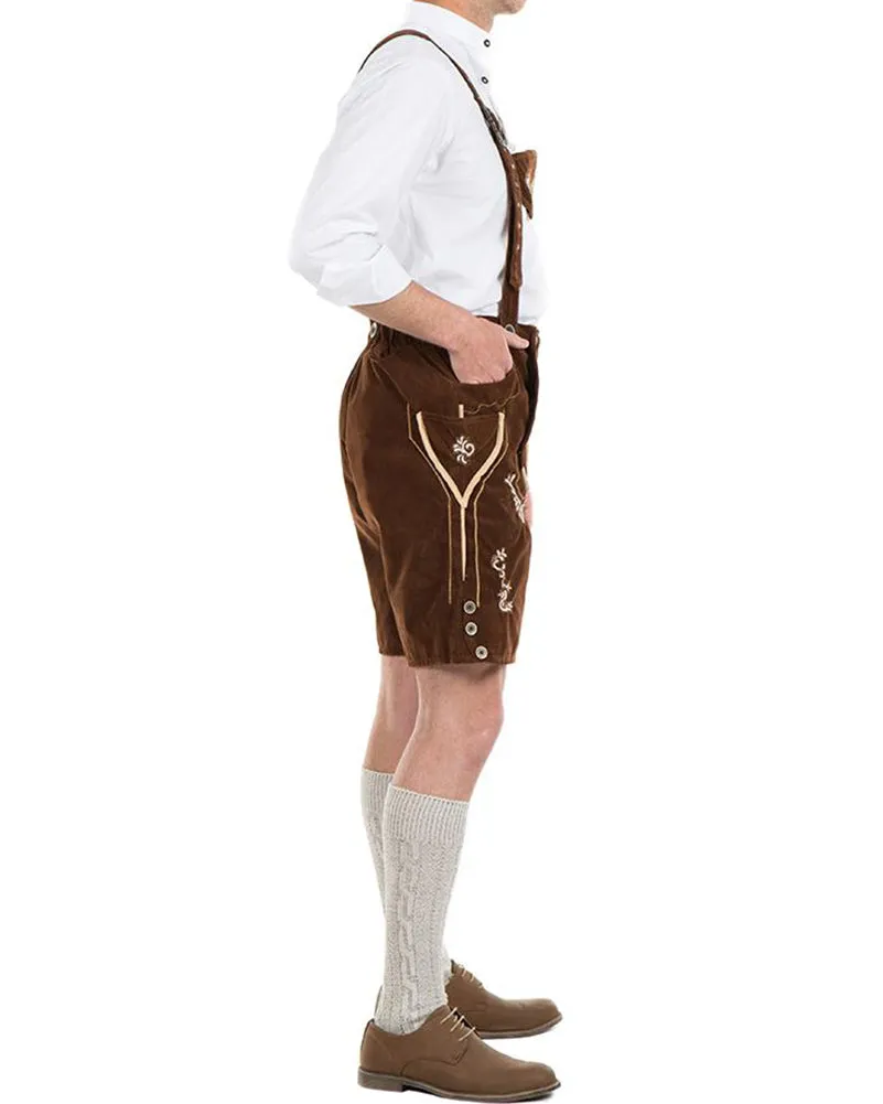 Oskar Deluxe Brown Lederhosen Plus Size Mens Costume