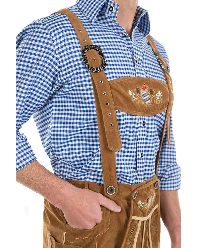 Oskar Deluxe Tan Lederhosen Plus Size Mens Costume