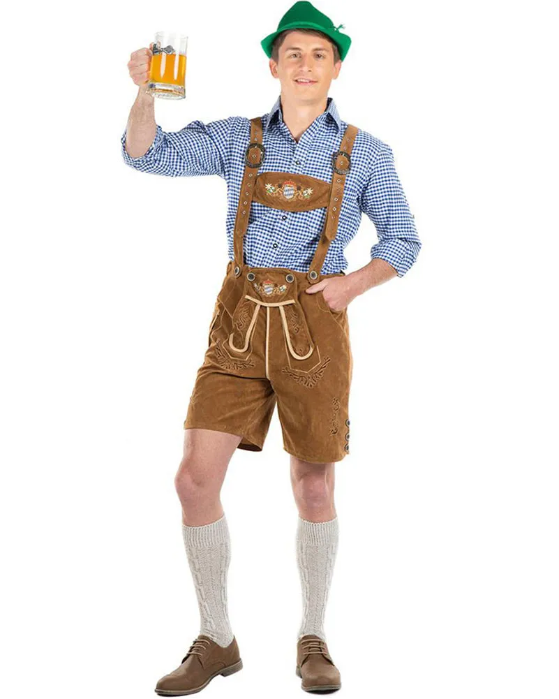 Oskar Deluxe Tan Lederhosen Plus Size Mens Costume