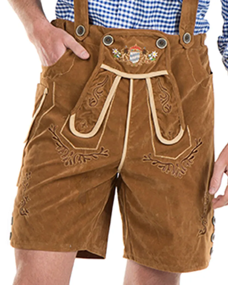 Oskar Deluxe Tan Lederhosen Plus Size Mens Costume