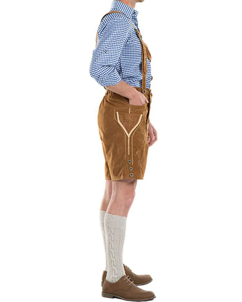 Oskar Deluxe Tan Lederhosen Plus Size Mens Costume