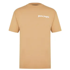 Palm Angels Tan Basic Logo T-Shirt