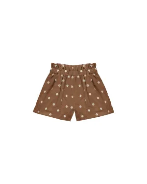 Paperbag Short || Floral Embroidery