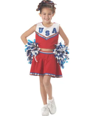 Patriotic Cheerleader Girls Costume