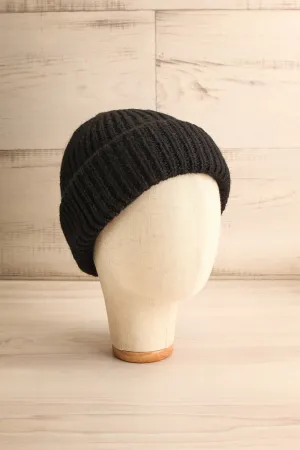 Phoenix Black | Rolled Up Knit Tuque