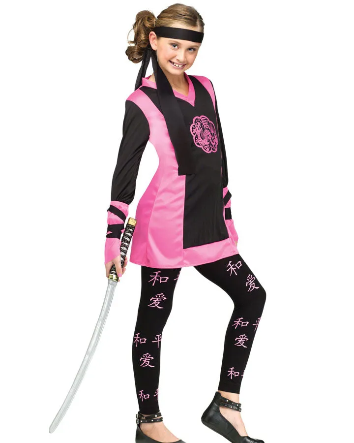 Pink Dragon Ninja Girls Costume