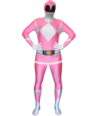 Pink Power Rangers Morphsuit Adult Costume