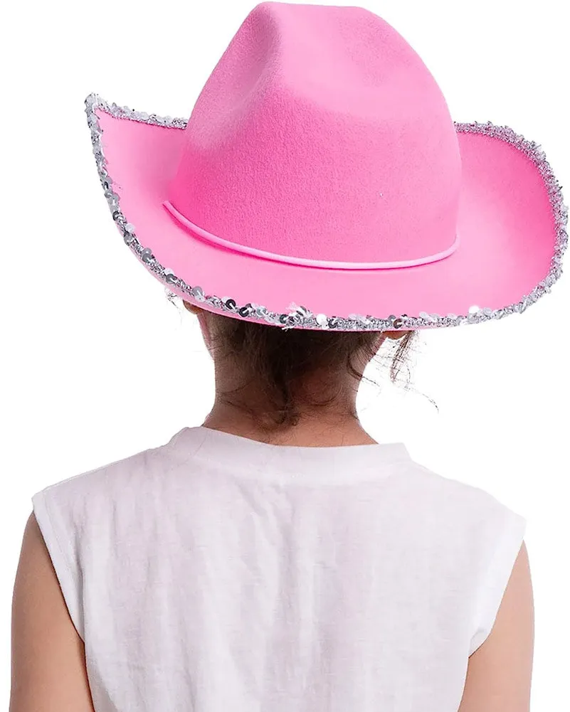 Pink Sparkly Cowboy Light Up Hat