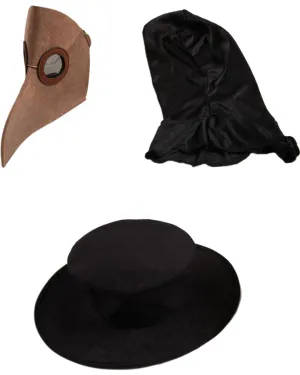 Plague Doctor Deluxe Mask and Hat