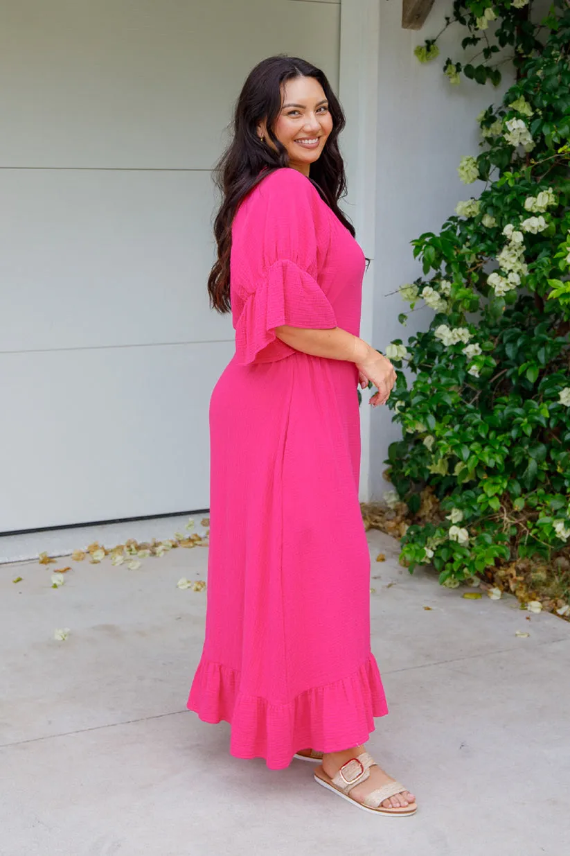PQ Collection Tracy Dress Flamingo