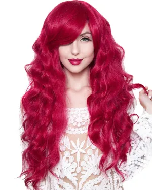 Premium Long Wavy Cranberry Wig