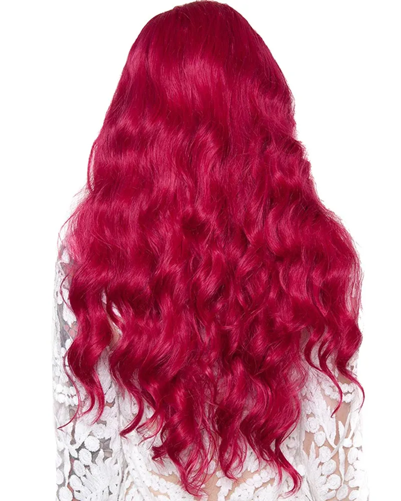 Premium Long Wavy Cranberry Wig