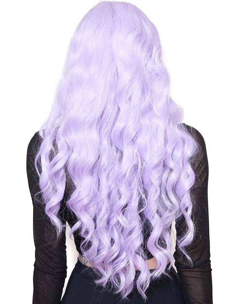 Premium Long Wavy Lavender Wig