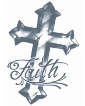 Prison Cross Temporary Tattoo