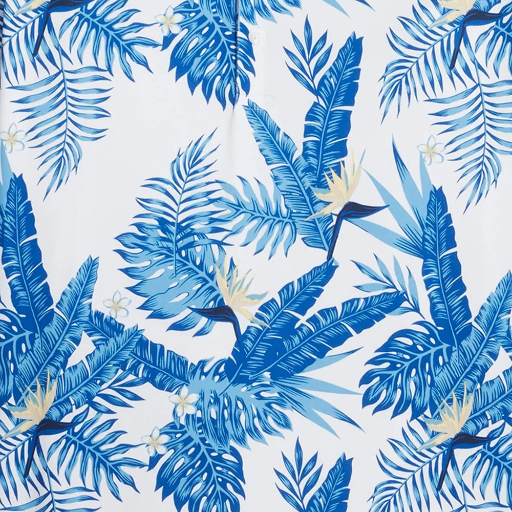 Puma Cloudspun Aloha Polo Shirt - White Glow/Festive Blue