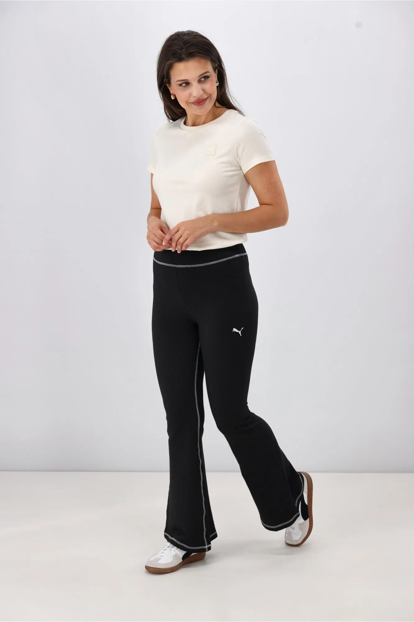 Puma DARE TO Textured Flared Leggings Black