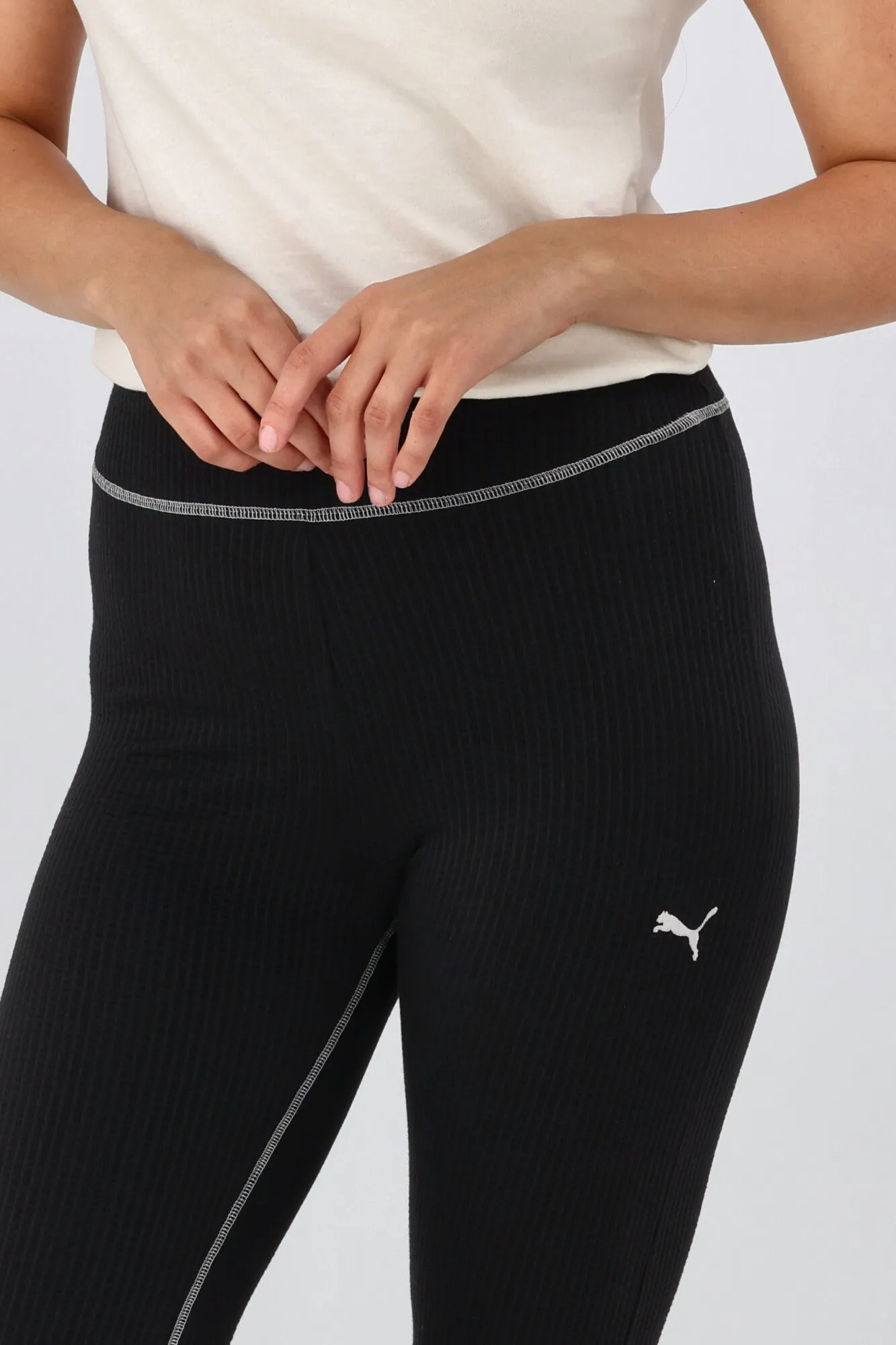 Puma DARE TO Textured Flared Leggings Black