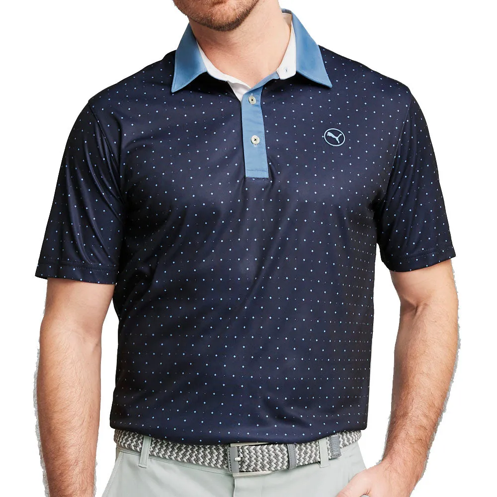 Puma Pure Geo Polo Shirt - Deep Navy/Zen Blue