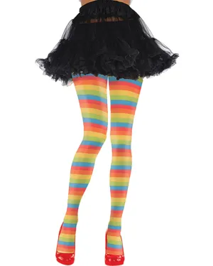 Rainbow Striped Clown Tights