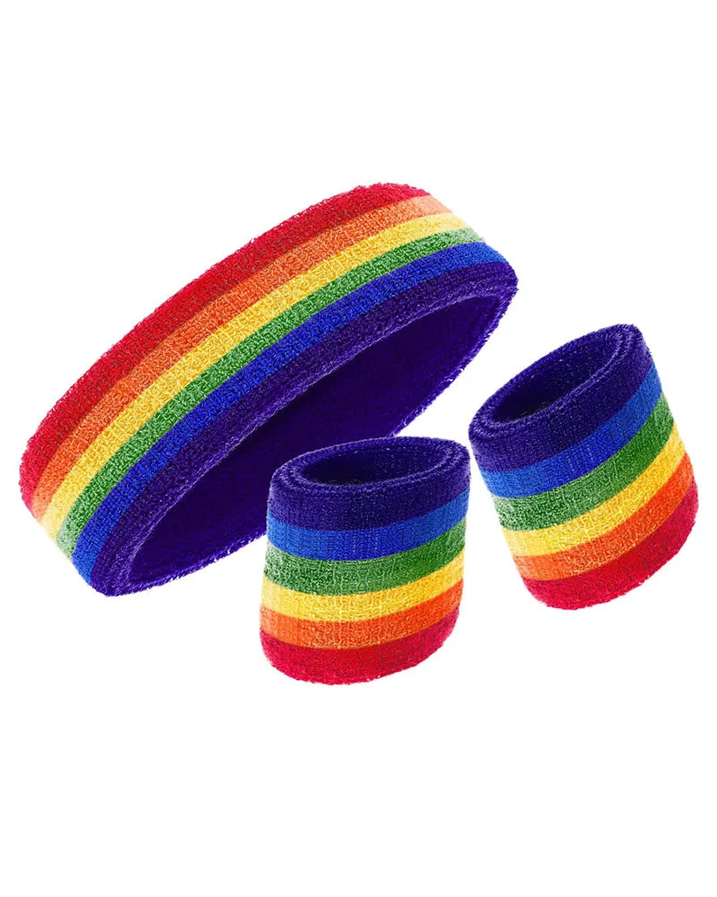 Rainbow Sweatband Set
