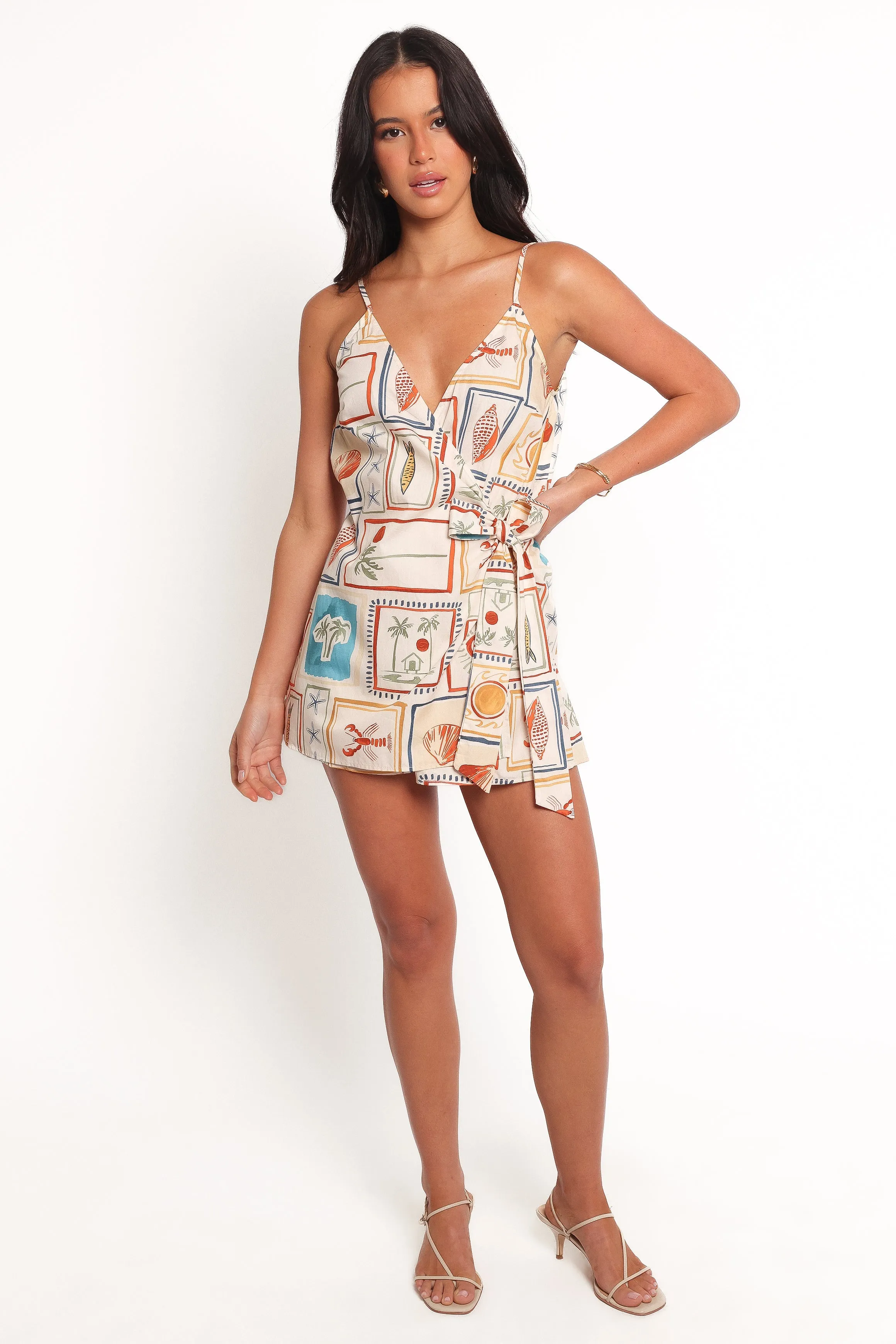 Rainy Wrap Playsuit - Sardina