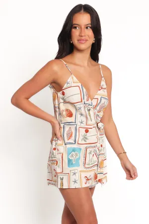 Rainy Wrap Playsuit - Sardina