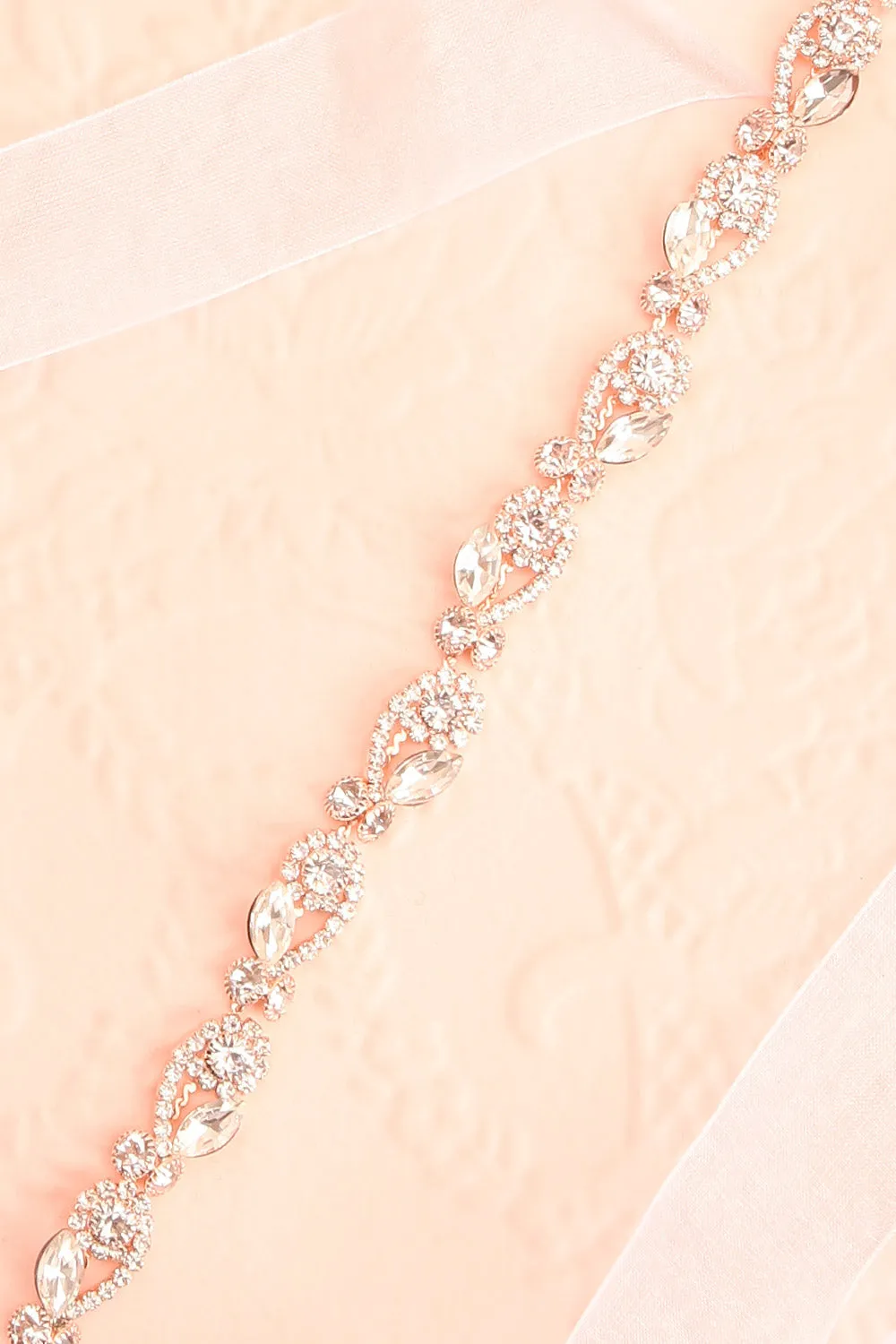 Rajni Rosegold | Crystal Ribbon Belt