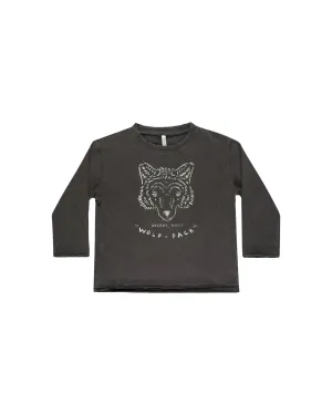 Raw Edge Long Sleeve Tee || Wolf Pack