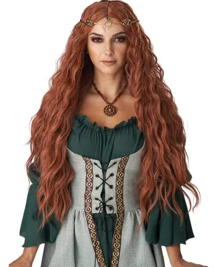 Renaissance Maiden Long Auburn Wig