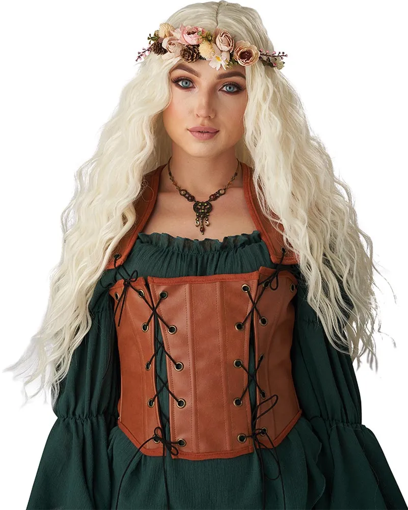 Renaissance Maiden Long Platinum Blonde Wig