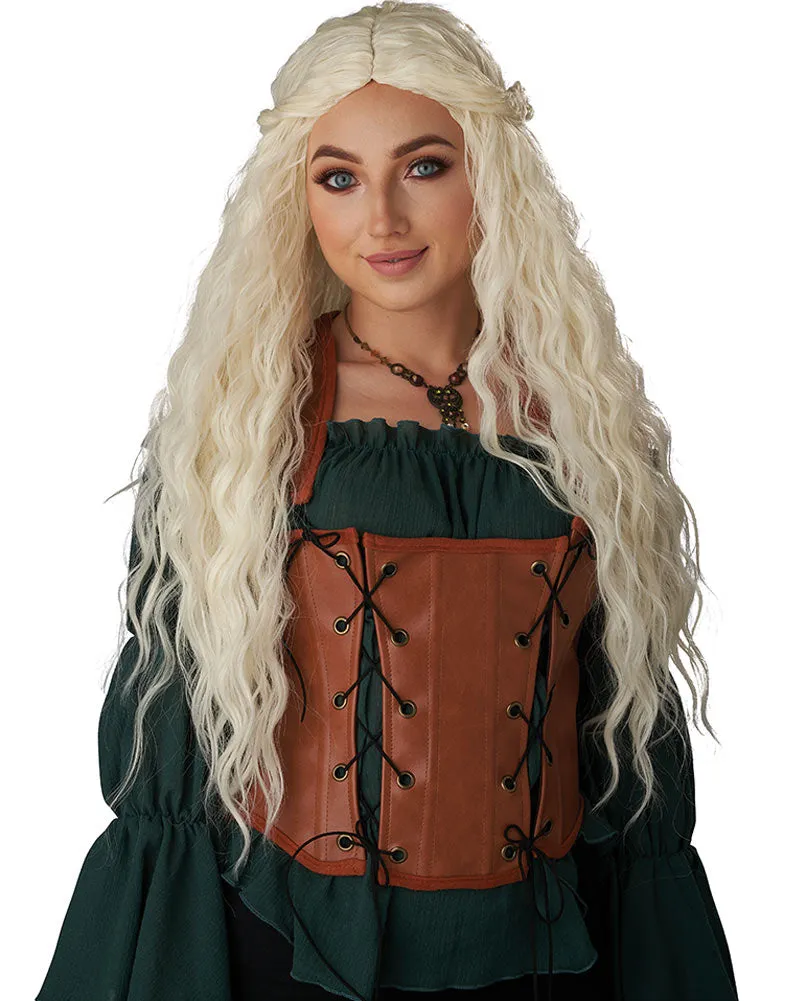 Renaissance Maiden Long Platinum Blonde Wig
