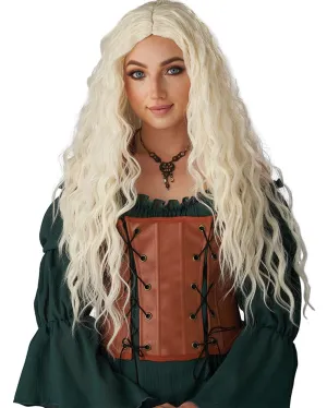 Renaissance Maiden Long Platinum Blonde Wig