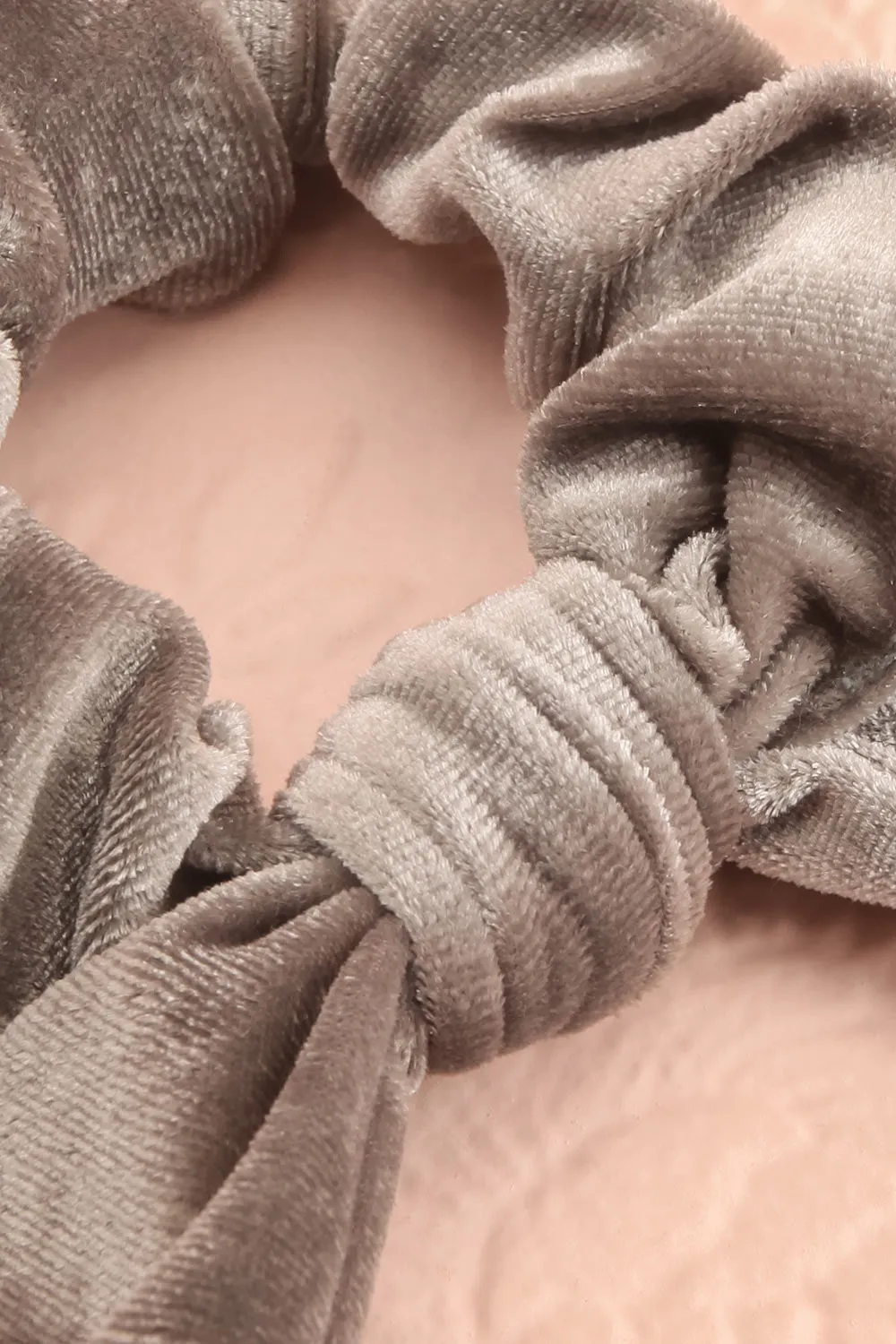 Rouma Grey | Velvet Hair Scrunchie