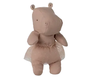 Safari friends, Hippo w. skirt, Small - Soft rose
