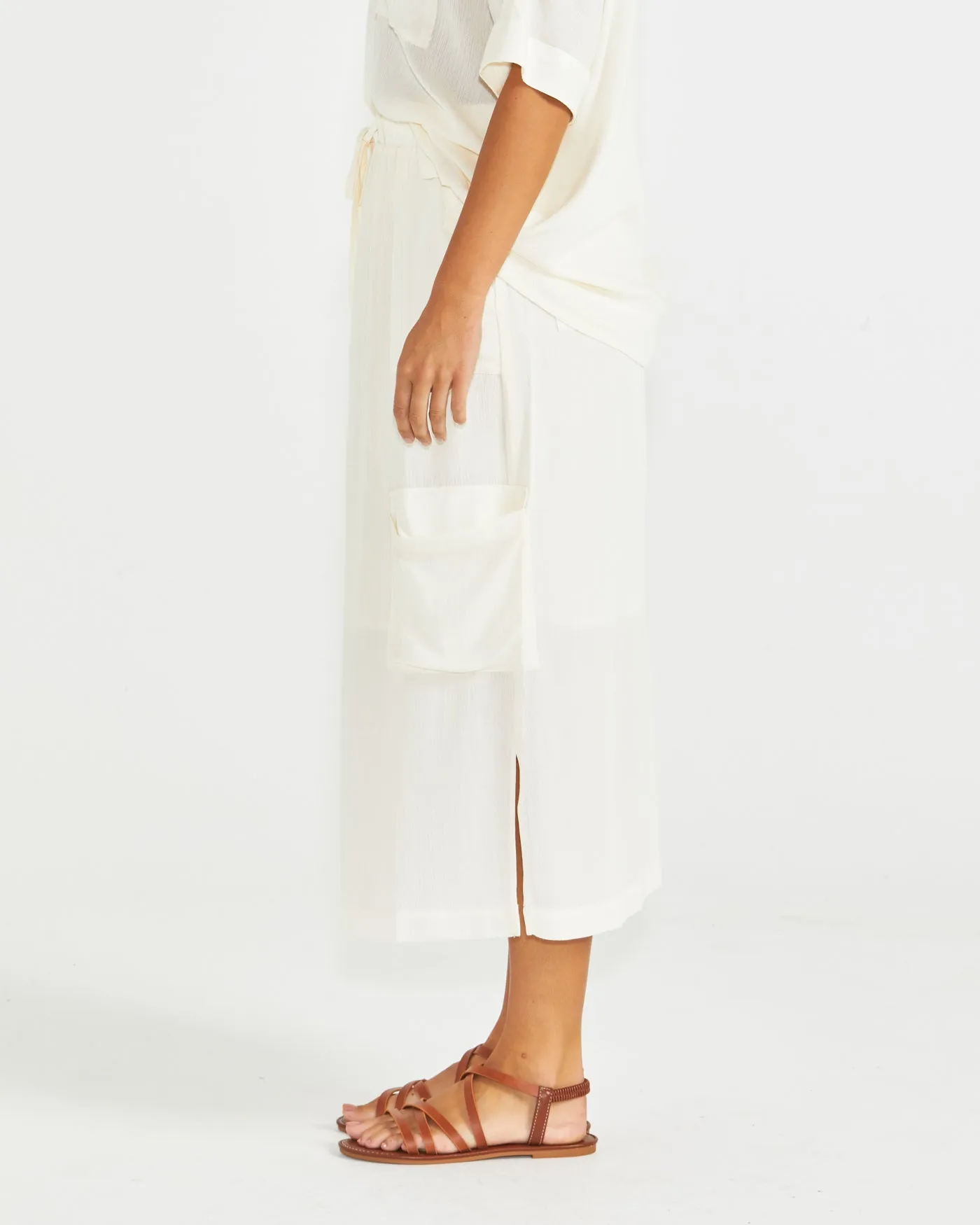 Sass Raya Cargo Skirt Cream